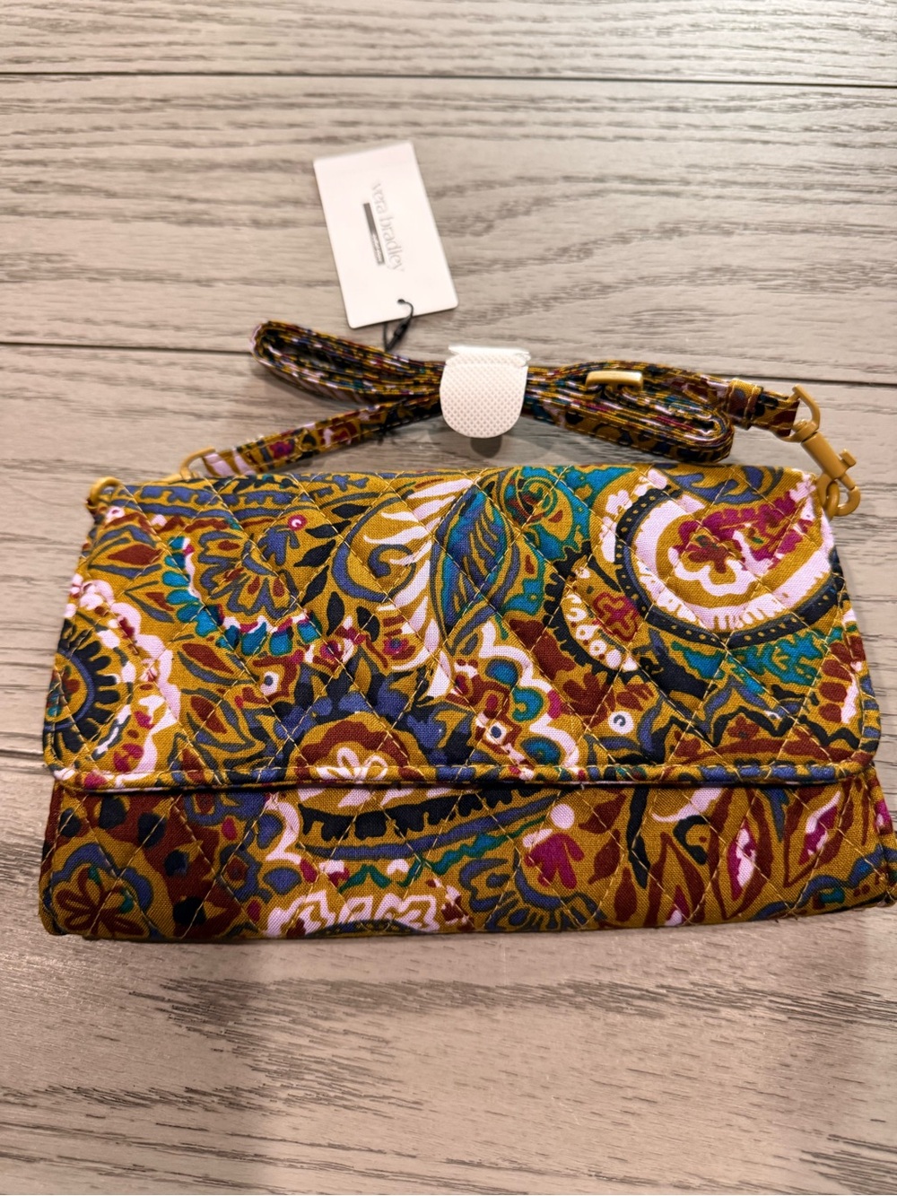 Vera Bradley Paisley Quilted Crossbody - Mustard Multi